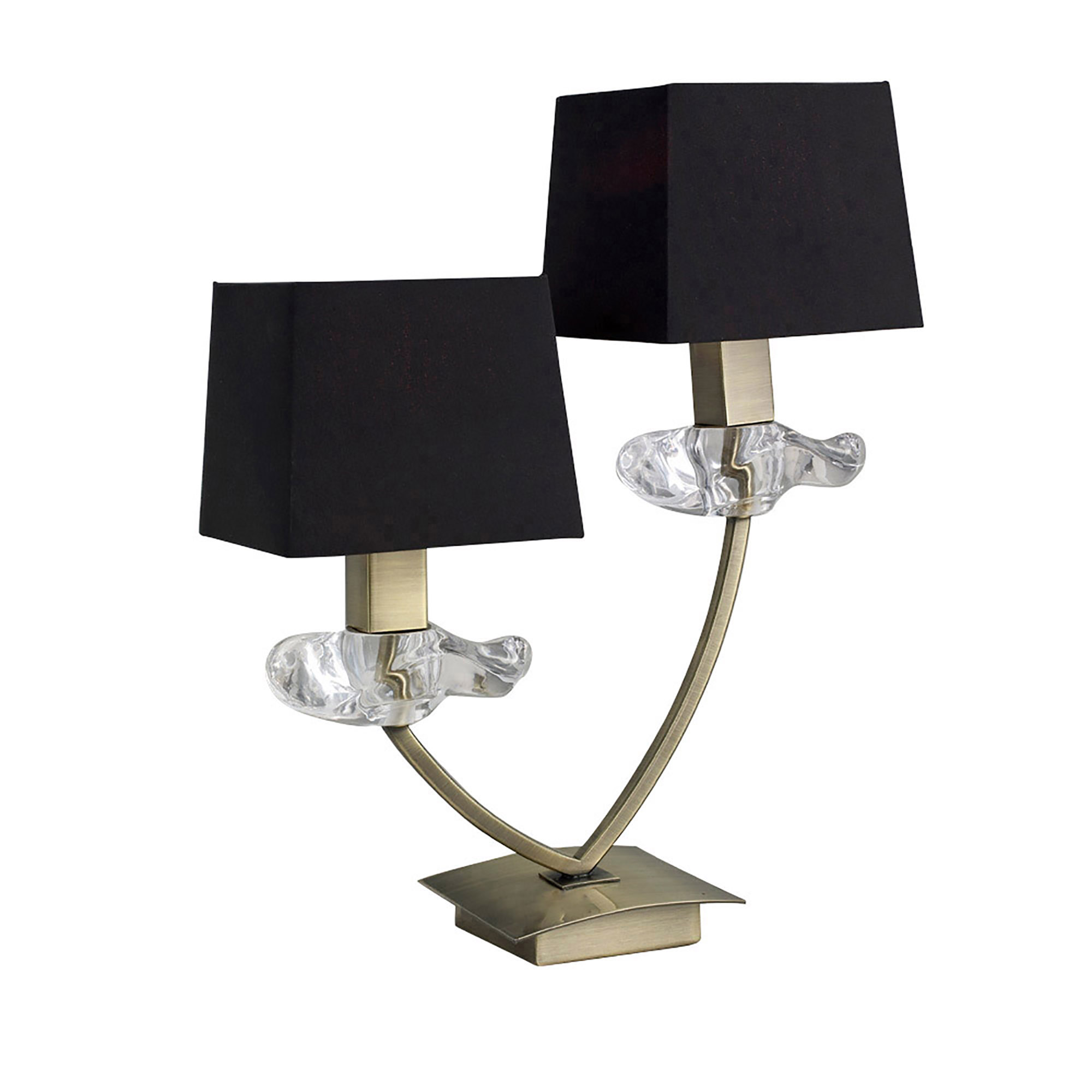 Akira Antique Brass-Black Table Lamps Mantra Shaded Table Lamps